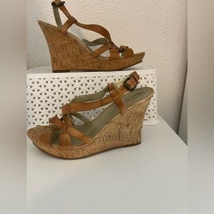 Guess Cork Wedge Sandal. Sz 9
